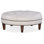Repose-pieds cocktail rond en cuir véritable de 42,5 po de largeur XL