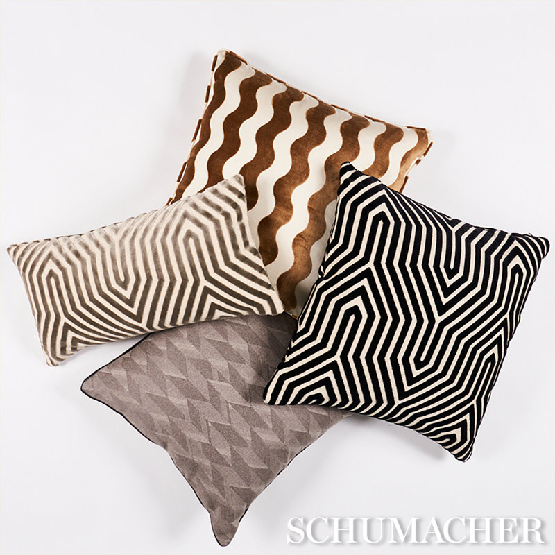 Schumacher x Patterson Flynn Ezra Wool Pillow, Basalt, 20" x 20"