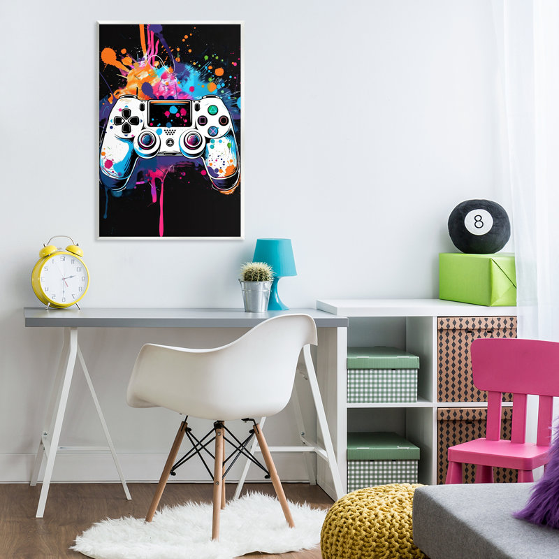 «Contrast Contrast with Neon Splatter», plaque murale par Creative Studio, 19 cm x 13 cm