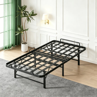 Sturdy & Foldable Twin Bed Frame | 1500lbs Capacity | 13" Underbed Storage | Tool-Free 10-Min Assembly | No Box Spring Needed Folding Twin Bed Frame