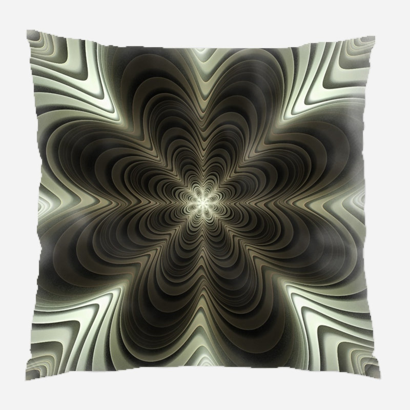 Fractal Geometric Microsuede Reversible Throw Pillow