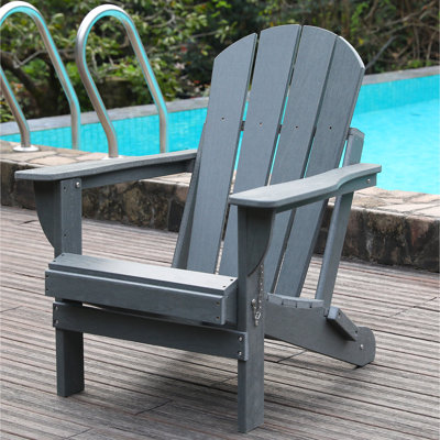 Chaise pliante avec deux porte-gobelets et support pour téléphone, de couleur grise, pour l'extérieur, pour le jardin, la piscine et le foyer. Peu d'entretien facile à utiliser dans la cour arrière, le camping. Résistant aux intempéries, capacité de charge de 380 lb