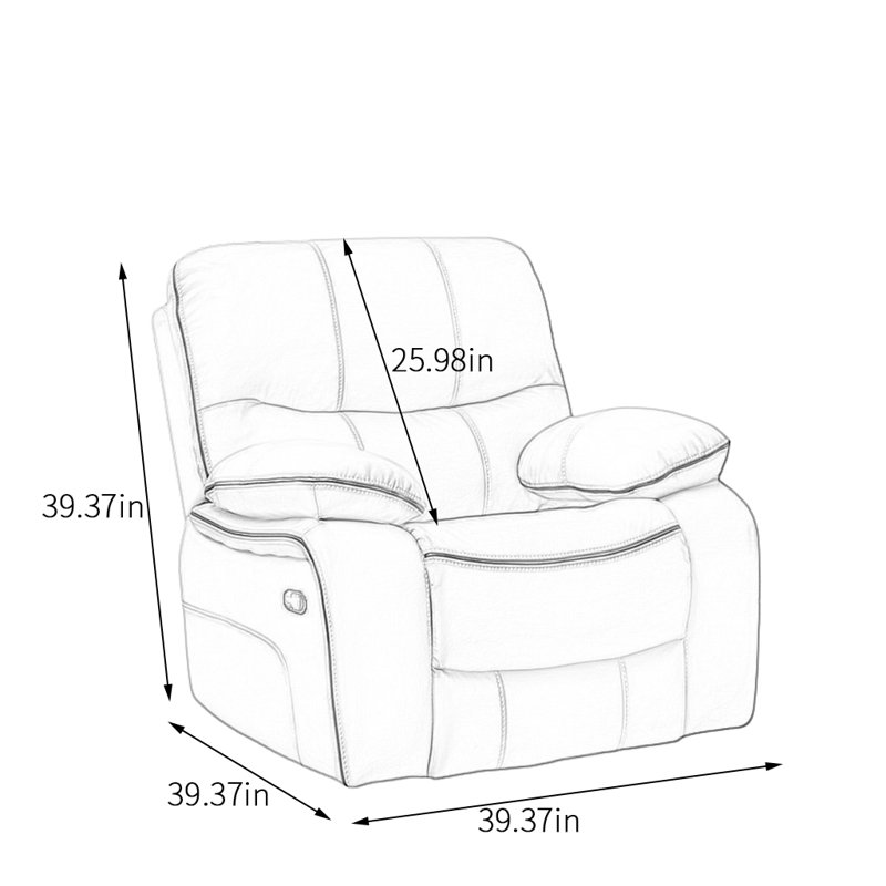 Fauteuil inclinable pivotant en similicuir Tajmir, Orange