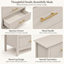 Wide 6 Drawer Chest of Drawers, Cashmere Bedroom Dresser with Gold Handles, Storage Cabinet with Raised Legs for Bedroom & Living Room-1264761871