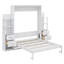 Lit escamotable mural polyvalent avec tablettes, tiroirs et éclairage DEL-114459837-114459838
