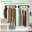 Wall Mounted Clothes Rail, Industrial Metal Garment Hanging Storage Rail, 49cm Detachable Heavy Duty for Home Shops and Closets