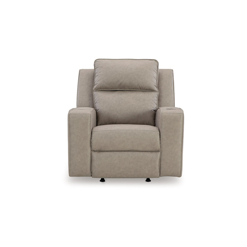 Livie Faux Leather Recliner, Pebble Beige Gray