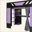 Lit mezzanine en bois avec tablettes, rideaux occultants et lumières RVB-951221157