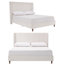 Lit haut tapissier avec tête de lit haute de 54 po, toile texturée ivoire, cadre de lit plateforme très grand californien, aucun sommier nécessaire, capacité de 1 000 lb-1832375559-1832375558