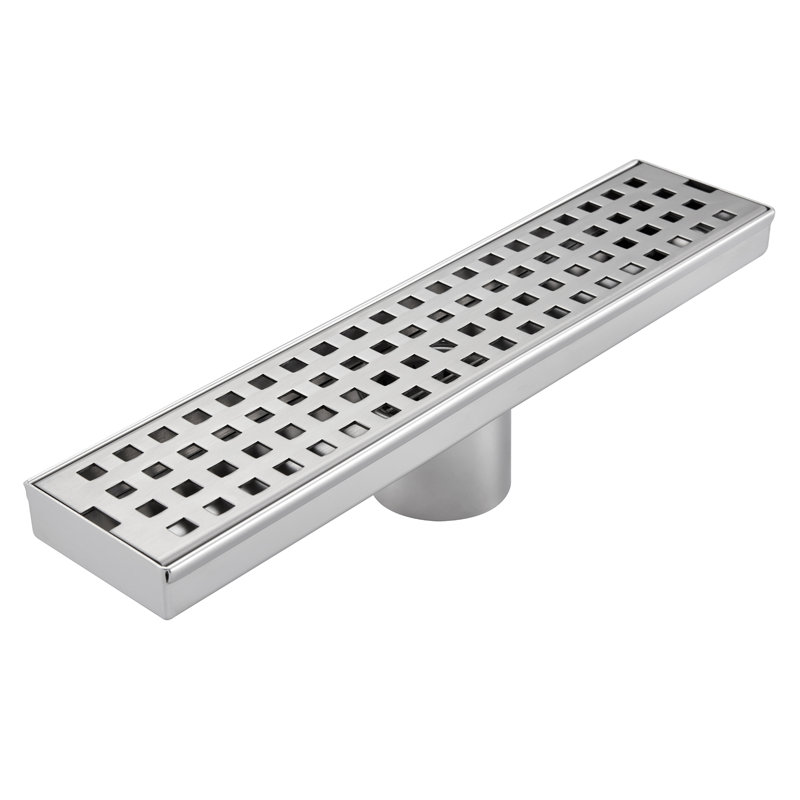Drain de douche 11,81 po, Nickel brossé