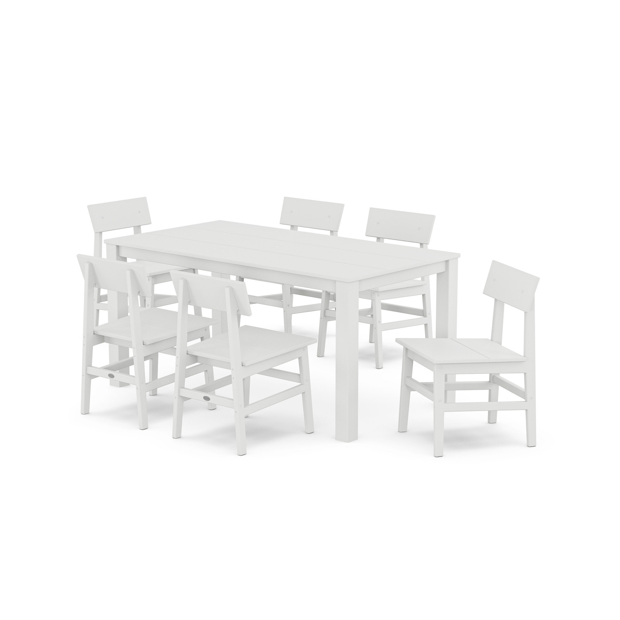 POLYWOOD x AllModern Chair 7-Piece Parsons Dining Table Set, White