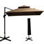 Parasol de patio extérieur excentré avec base, rotation à 360 °, style à double plateau, 8 nervures, inclinaison facile, manivelle, rotation du café à 360 degrés, fabrication de style