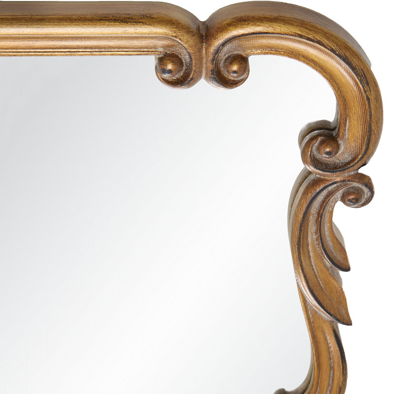 Antique Gold Ornate Rectangular Wall Mirror