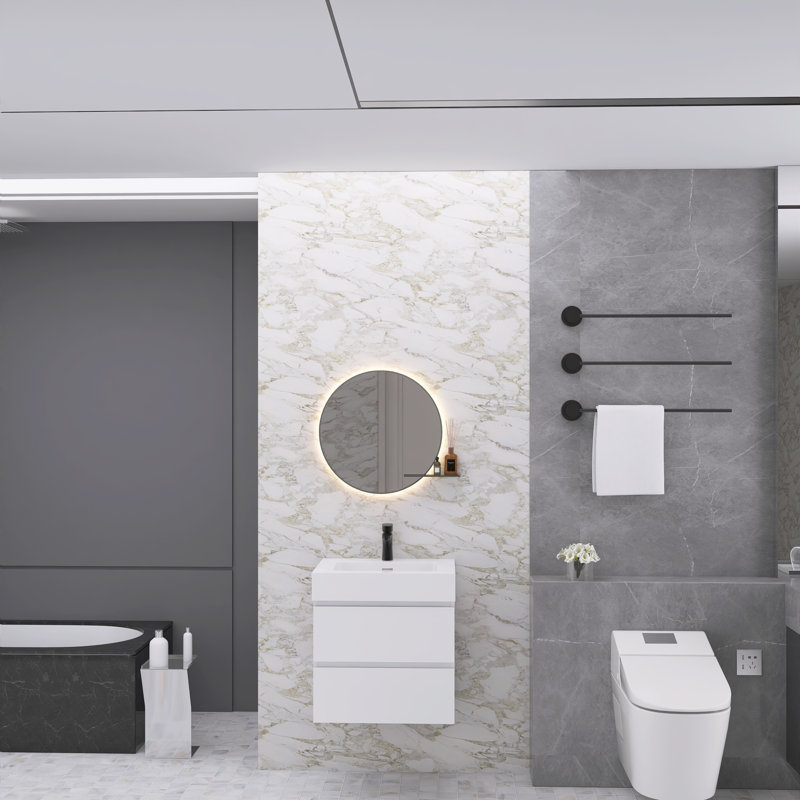 Ensemble de meuble-lavabo simple 24 po Najea, Blanc, Blanc