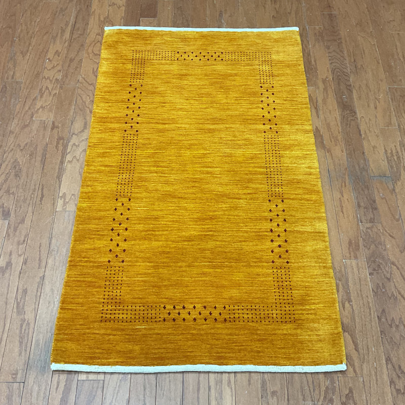  Handmade Modern Gabbeh Wool Rug, Rectangulaire 3 pi x 5 pi