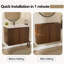 Armoire murale pliante en noyer de 30 pouces avec évier crème - Installation brevetée en 1 minute, peu encombrante et facile à assembler, style moderne-1900915325