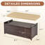 Banc de rangement d'extérieur en osier avec coussin Tabatha Pe-109468831