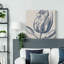 «Indigo Floral on Linen IV», reproduction d'art sur toile tendue-323297105
