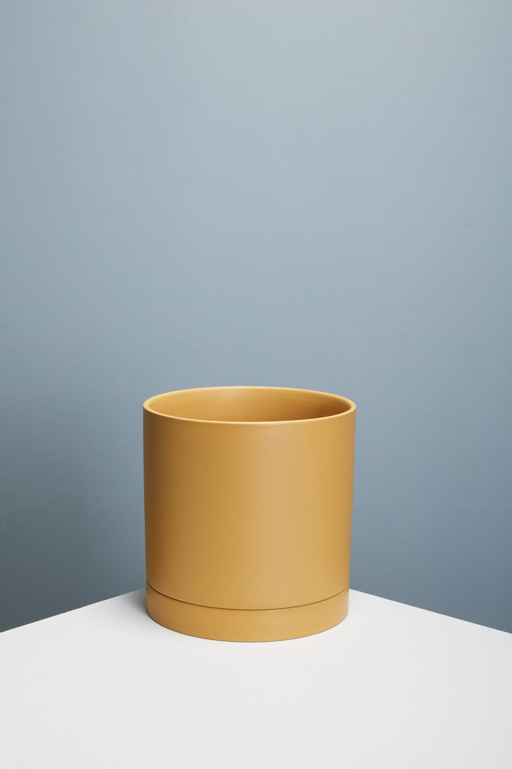Carlotta 12" Ceramic Pot Planter, Ochre, 4.75" H x 4.25" W x 4.25" D