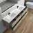 Seavy 83.4'' Double Bathroom Vanity with Plastic Top-1018436948