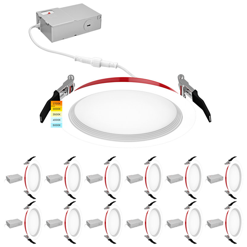 Ensemble d'éclairage encastré à DEL de 6 po à température de couleur réglable réglable Luxrite
