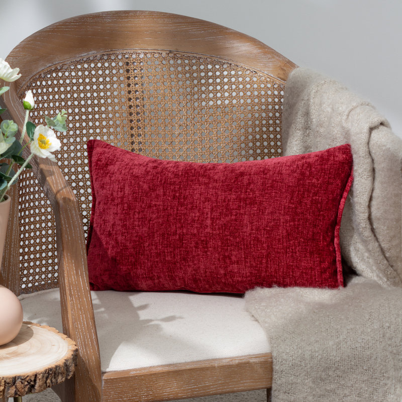 Buxton Rectangular Throw Cushion, Red