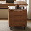 Bureaux en bois massif brun clair demi-cercle-107362579