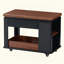 Table basse / table d'appoint moderne avec plateau pliable et roulettes, rangement à plusieurs niveaux
