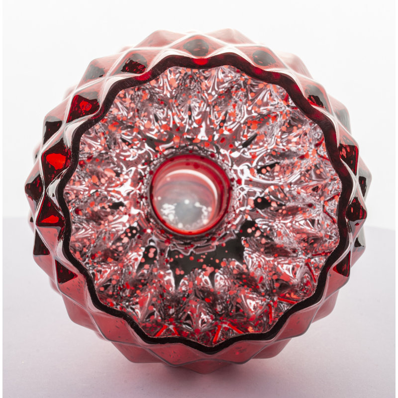 Jorin Glass Tabletop, Red/Clear, 40cm H x 13cm W x 13cm D