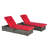 2 Pieces Outdoor Chaise Lounge Chair with Adjustable Backrest-1989516068