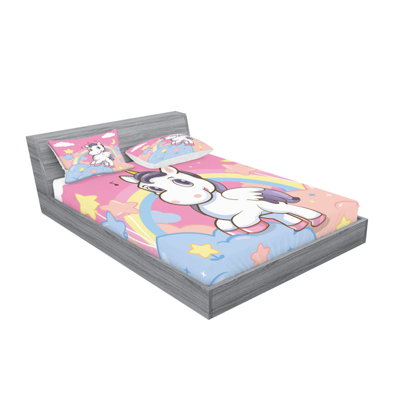 Drap-housse et coussin décoratif féminin Ambesonne - jaune et rose, Queen Sheet Set + 5 Additional Pieces