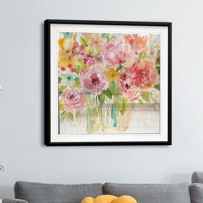 Nature - Matted and Framed Under Acrylic Glass, Large Living Room Wall Art, 30.5" H x 30.5" W x 1.5" D, Black Plastic Framed