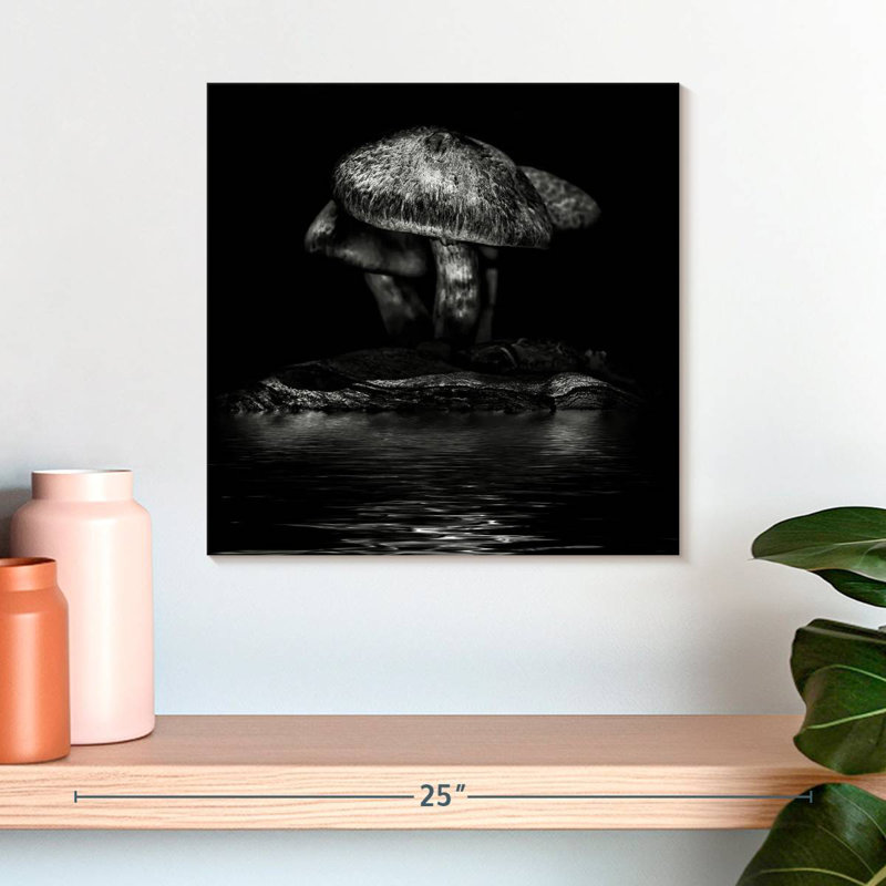 Yarlin Grunge Mushrooms, 16" H x 16" W