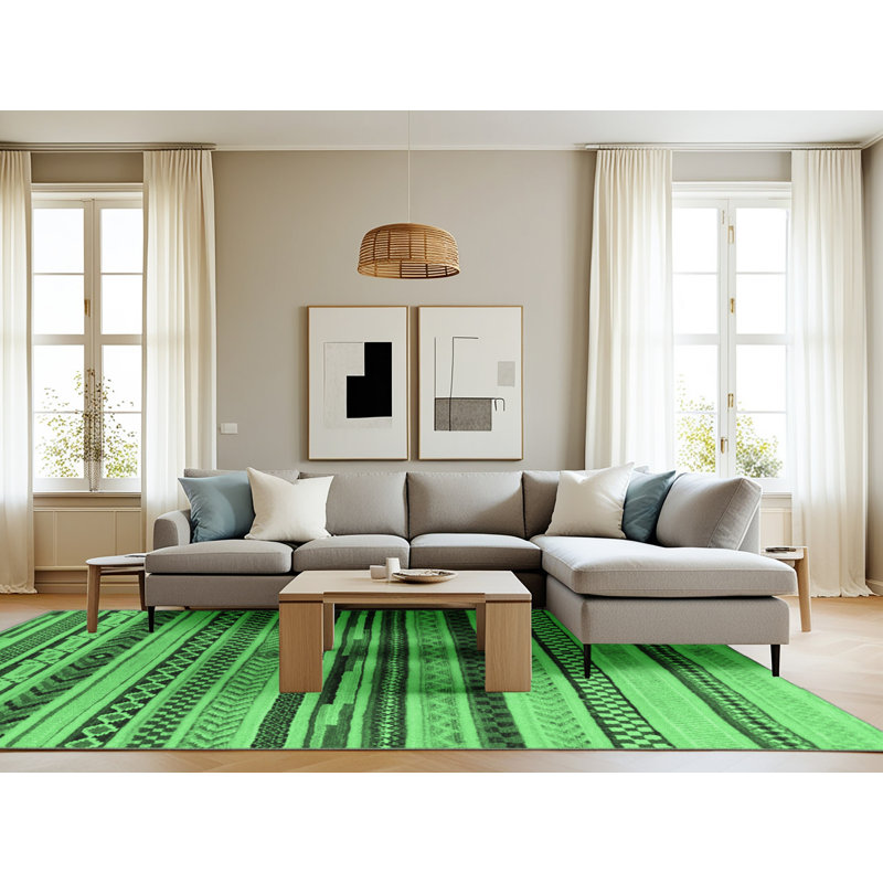 Washable Geometric Indoor Rug, Rectangle 8' x 10'