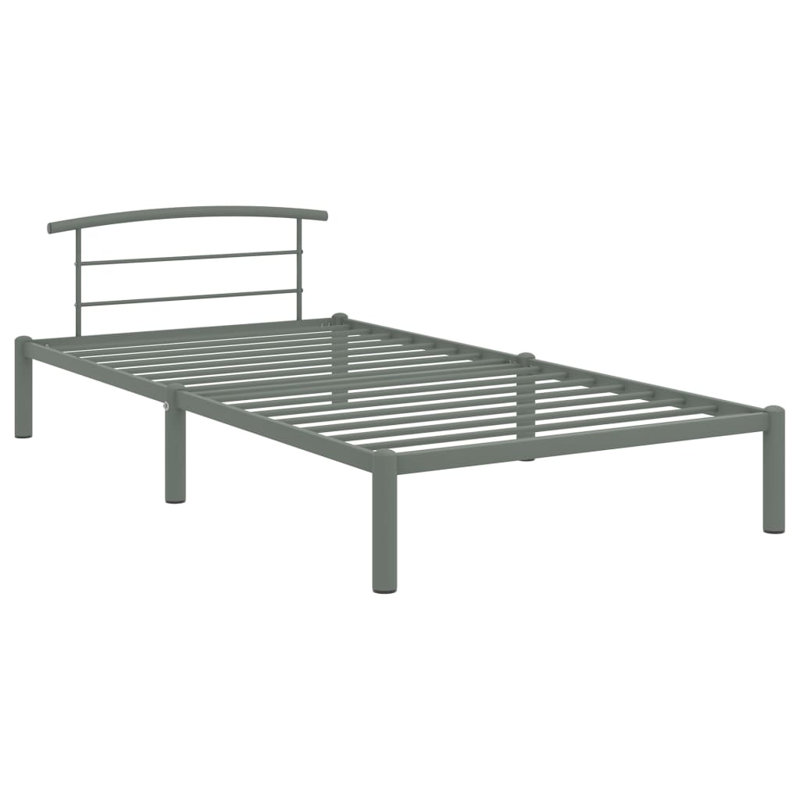 Bishaan Solid Wood Bed, Grey, 63cm H x 100cm W x 200cm L