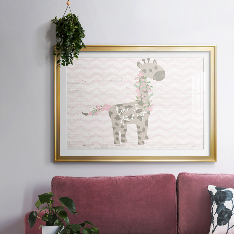 Girafe florale, Or, H 15 po x l 21 po x P 1,5 po