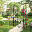 Metal Garden Arch With Gate 79.5'' Wide X 86.6'' High Climbing Plants Support Rose Arch Outdoor-167527664