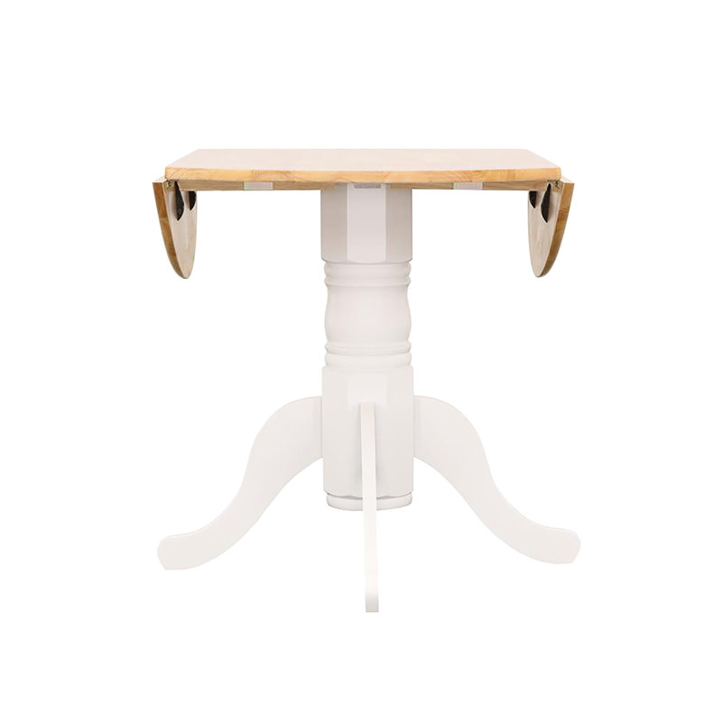 Natural Brown And White Dining Table With Tiltable Leaf - Versatile Functional Coloured Adjustable