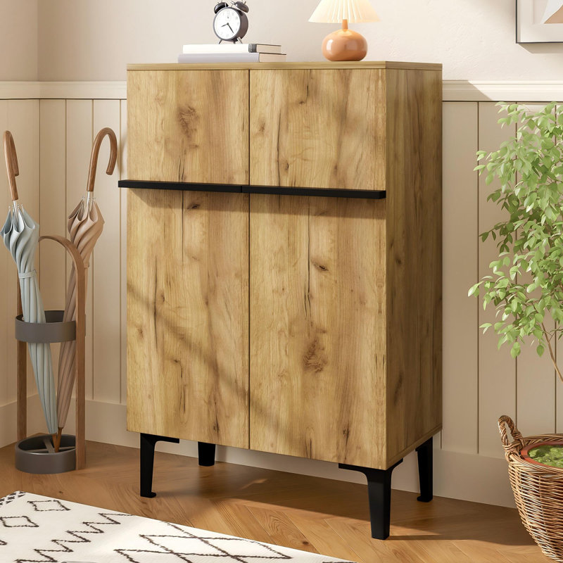 8 Pair Shoe Storage Cabinet, Natural