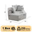 Chaise longue simple modulaire hexagonale de 54 pouces avec trois coussins-2021375703