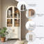 Armoire de cuisine, armoire de ferme arquée avec porte en verre, tablettes réglables et tiroir caché-928439012