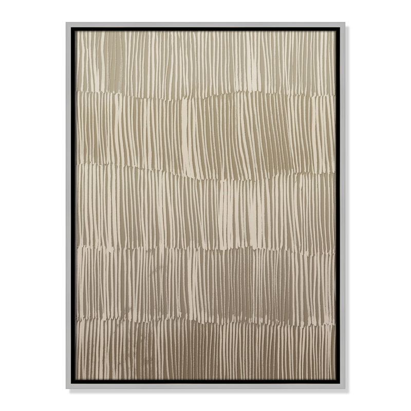 Linear Calm I Print par , H 25,5 po x l 19,5 po, Flottant argenté