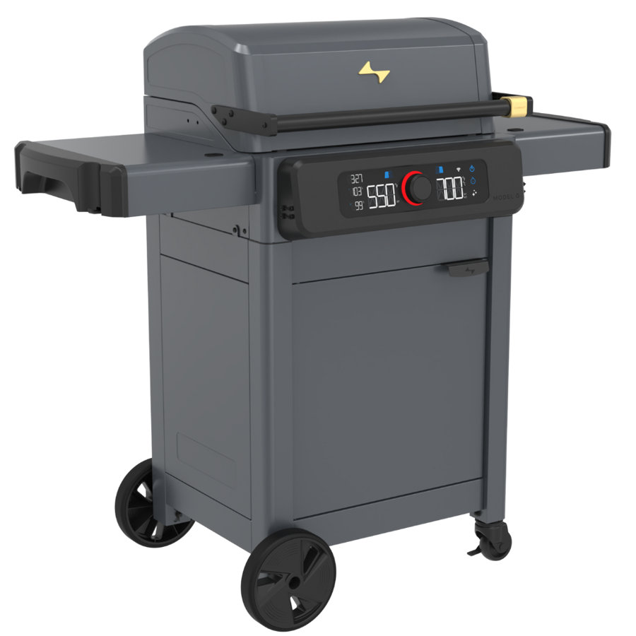 Current Model G Dual Zone Full-Size Electric Grill With Cabinet - Dark Grey