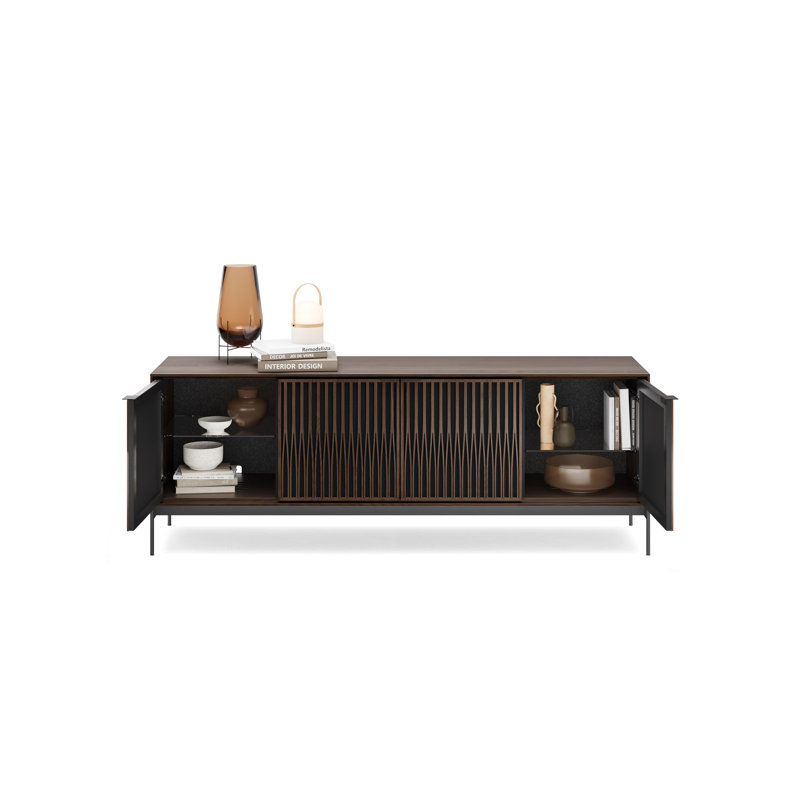 Elements - Cabinet with Console Base - Tune Door, Toasted Oak