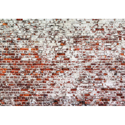 Peel & Stick Wall Mural - Rustic Old Painted Brick Wall
