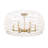 Babie 6-Light Semi-Flush In Modern Brushed Gold With Bleached White Raphia Rope