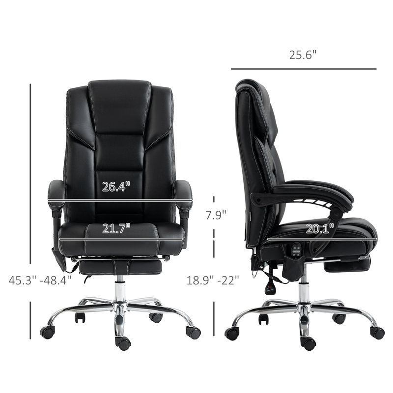 Fauteuil de bureau Vinsetto Massage, Noir