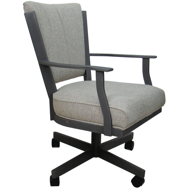 Chaise avec accoudoirs à garniture piquée, Gris, Hemsath Slate