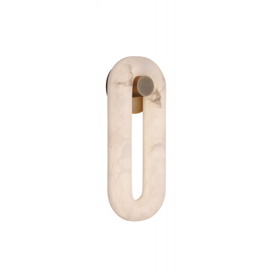  Sedona 16"h Soft Oval Loop Alabaster Led Wall Sconce In Aged Brass