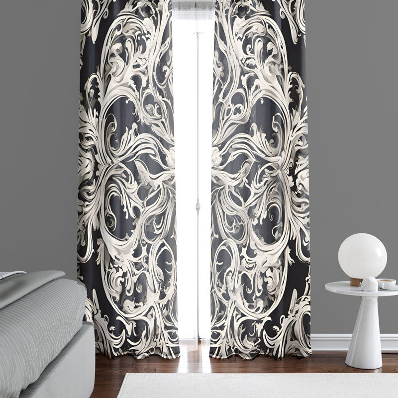 Paire de rideaux semi-transparents en polyester Rollene, L 20 po x L 82 po